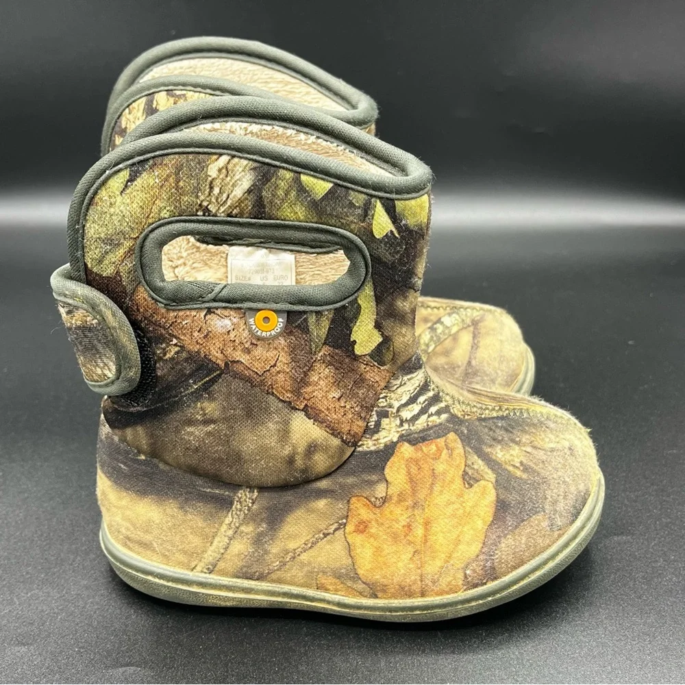 Bogs Kids Camo Brown Green Pull-On Boots